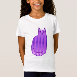 Mid-Century Modern Cat, Orchid en Paars T-shirt