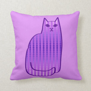 Mid-Century Modern Cat, Orchid en Violet Paars Kussen