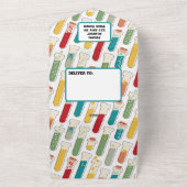 Mid Century Modern Chemistry Test Tube Stripe All In One Uitnodiging (Buitenkant)