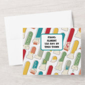 Mid Century Modern Chemistry Test Tube Stripe All In One Uitnodiging (Achterkant)