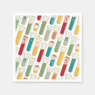 Mid Century Modern Chemistry Test Tube Stripe Servet