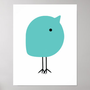 Mid Century Modern Chick Baby Nursery Art Poster
