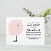 Mid Century Modern Chick Baby shower Kaart (Staand voorkant)