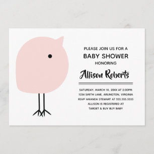 Mid Century Modern Chick Baby shower Kaart