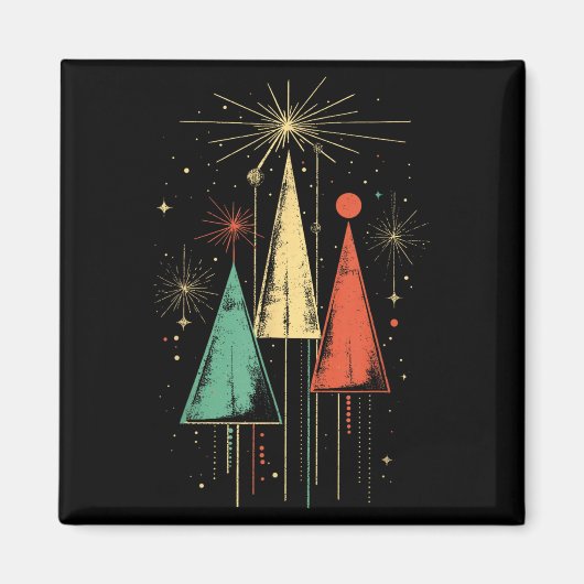 Mid Century Modern Christmas Magneet (Voorkant)