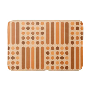 Mid Century Modern Circles Lines Oranje Badmat