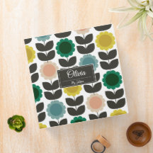  Mid-Century Modern Colored Retro Groovy Flowers 