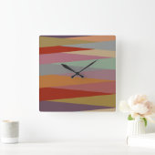 Mid-Century Modern Colorful triangles Vierkante Klok (Huis)