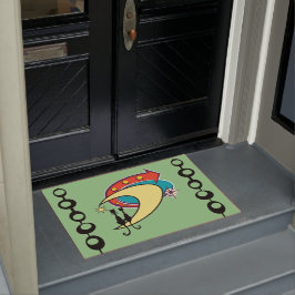 Mid Century Modern Cool Cat Boomerang Moon Doormat Deurmat