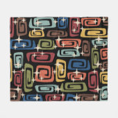 Mid Century Modern Cosmic Galaxies Fleece Deken (Voorkant (Horizontaal))
