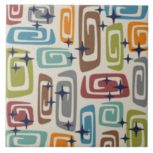 Mid Century Modern Cosmic Galaxies Tegeltje