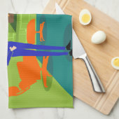 Mid Century Modern Couple Kitchen Towelen Theedoek (Quarter Fold)