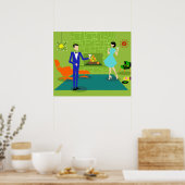 Mid Century Modern Couple Poster (Keuken)