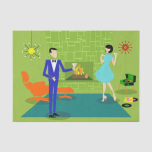 Mid Century Modern Couple Tissue Paper Tissuepapier