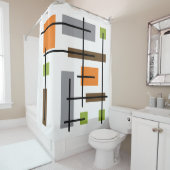 Mid Century Modern Cubicle Art Douchegordijn (In situ)