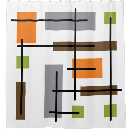 Mid Century Modern Cubicle Art Douchegordijn (Voorkant)