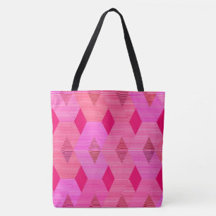 Mid-Century Modern Diamond Print, Fuchsia Pink Draagtas