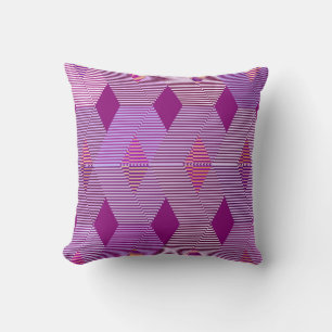 Mid-Century Modern Diamond Print, Violet Paars Kussen