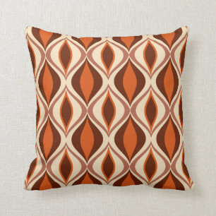 Mid-Century Modern Diamonds, Brown, Beige & Rust Kussen