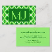Mid-Century Modern Diamonds, Emerald & Lime Green Visitekaartje (Voorkant / Achterkant)