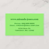 Mid-Century Modern Diamonds, Emerald & Lime Green Visitekaartje (Achterkant)