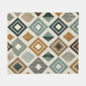 Mid-Century Modern Diamonds Fleece Deken (Voorkant (Horizontaal))