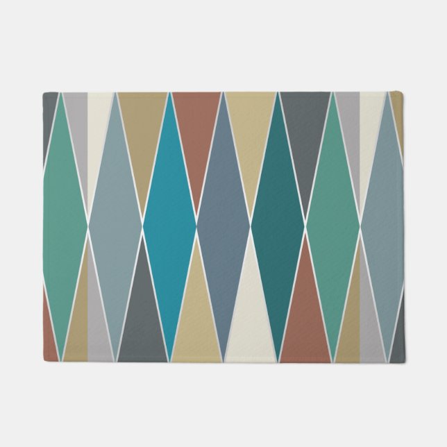 Mid Century Modern Diamonds (groot) Deurmat (Voorkant)