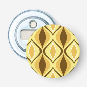 Mid-Century Modern Diamonds, Mustard Gold Button Flesopener