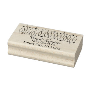 Mid Century Modern Diamonds Starbursts Rubberstempel
