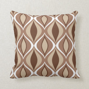 Mid-Century Modern Diamonds, Taupe en Brown Kussen