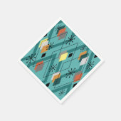Mid Century Modern Diamonds Turquoise Servet (Hoek)