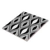 Mid-Century Modern Diamonds, zwart, wit en grijs Tegeltje (Zijkant)