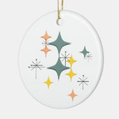 Mid Century Modern Eames Atomic Starbursts Keramisch Ornament (Links)