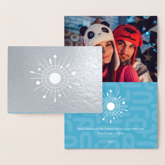 Mid-Century Modern Echt Zilveren Folie Kerst MOD Folie Kaarten (Display)