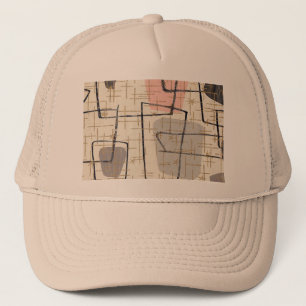 Mid Century Modern Fabric Trucker Hat Pet