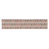Mid Century Modern Fish Pattern Tan Korte Tafelloper (Horizontaal)