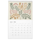 Mid Century Modern Floral 2026 Retro Folk Art Wall Kalender (Mar 2026)
