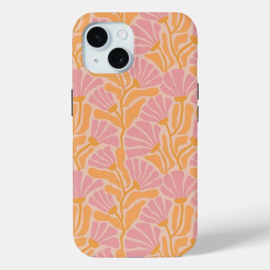 Mid Century Modern Floral Pattern Case-Mate iPhone Case (Achterkant)