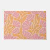 Mid Century Modern Floral Pattern Deurmat (Voorkant)