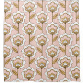 Mid-Century Modern Floral Pattern Douchegordijn (Voorkant)