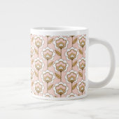 Mid-Century Modern Floral Pattern Extra Grote Beker (Rechts)