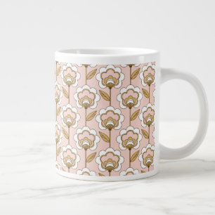 Mid-Century Modern Floral Pattern Extra Grote Beker