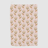 Mid-Century Modern Floral Pattern Golfhanddoek (Voorkant)