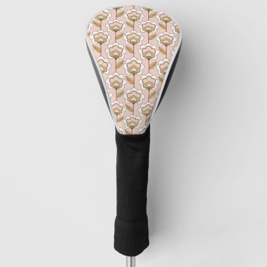 Mid-Century Modern Floral Pattern Golfheadcover (Voorkant)