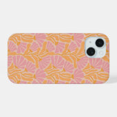 Mid Century Modern Floral Pattern iPhone 15 Hoesje (Achterkant horizontaal)