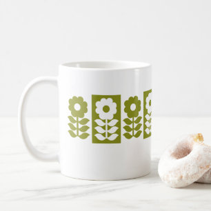 Mid Century Modern Floral Pattern Koffiemok