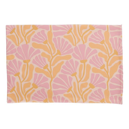 Mid Century Modern Floral Pattern Kussensloop (Voorkant-Links)