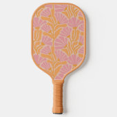 Mid Century Modern Floral Pattern Pickleball Paddle (Achterkant)
