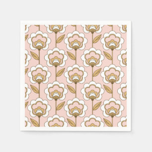 Mid-Century Modern Floral Pattern Servet
