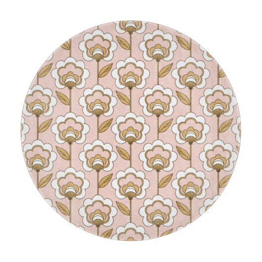 Mid-Century Modern Floral Pattern Snijplank (Voorkant)